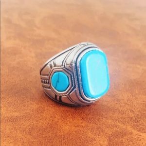 Men’s Stainless Steel Turquoise Ring